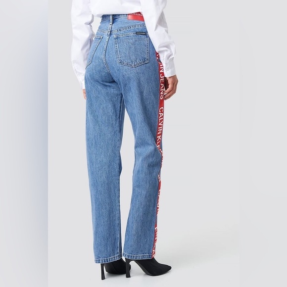 Calvin Klein High Rise Straight Jeans Premium Italian Denim Size 29 100% Cotton - Picture 3 of 16